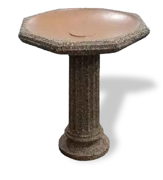 Octagonal Concrete Bird Bath